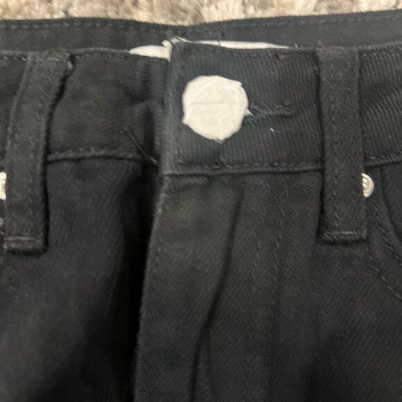 NWOT WeWoreWhat Women's black Straight leg Jeans with faux fur cuffs size 24 - Picture 12 of 15